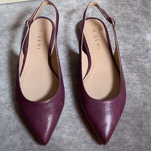 *NEW*  M.GEMI - The Delicato Slingback Leather Flat in Grape - Size - 7 1/2 US